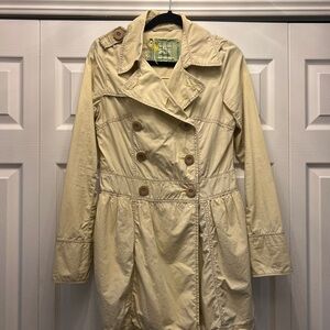 Free People Beige Double-Breasted Trench Coat